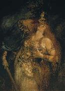 Ferdinand Leeke The Last Farewell of Wotan and Brunhilde oil on canvas